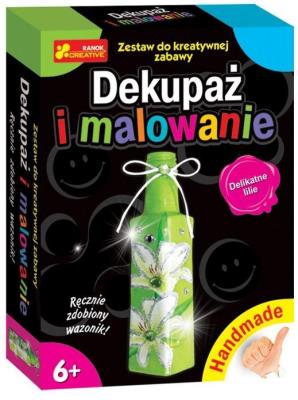 Opakowanie Handmade - Dekupaż i malowanie. Delikatne lilie