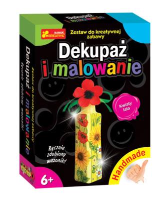 Opakowanie Handmade - Dekupaż i malowanie. Kwiaty lata