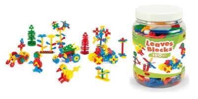 Klocki Listki słoik 180 sztuk. Wydawca: Wader. SmakLiter.pl Opakowanie Klocki Listki słoik 180 sztuk