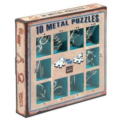 Opakowanie Łamigłówki metalowe 10 sztuk zestaw niebieski