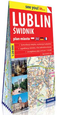 Okładka książki Lublin i Świdnik papierowy plan miasta 1:20 000