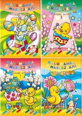 Okładka książki Malowanki z naklejkami Wielkanoc ( 10szt ) MIX