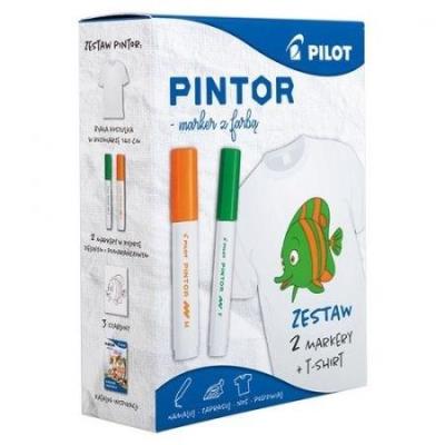 Opakowanie Marker Pintor zestaw pomarańcz/ziel+koszulka PILOT