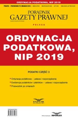 Opakowanie Ordynacja podatkowa , NIP 2019