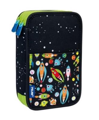 Opakowanie Piórnik 2 poz. z wyprawką SH Space czarny MILAN