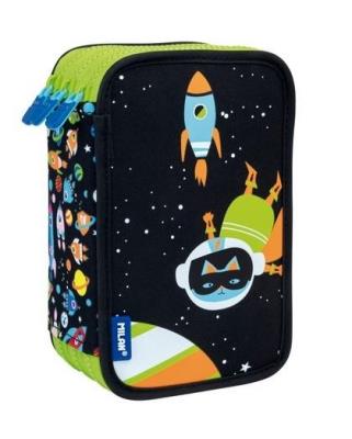 Opakowanie Piórnik 3 poz. z wyprawką SH Space czarny MILAN