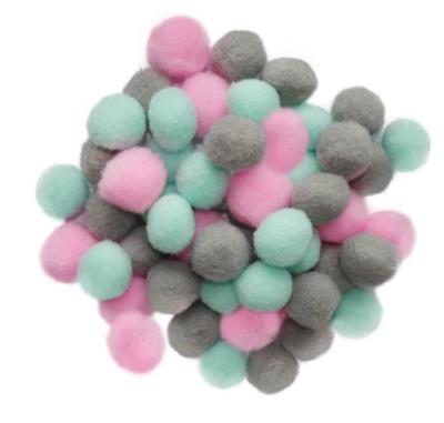 Opakowanie Zestaw Pomponów różowe, morskie, szare 50 szt.