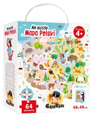 CzuCzu Ale puzzle mapa Polski 4+. Wydawca: Bright Junior Media. SmakLiter.pl Opakowanie CzuCzu Ale puzzle mapa Polski 4+