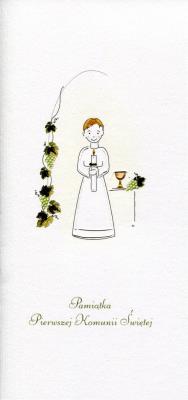 Opakowanie Karnet Komunia Chłopiec winogrona MAK
