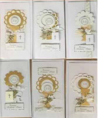 Opakowanie Karnet Komunia DL ręcznie robiony + koperta