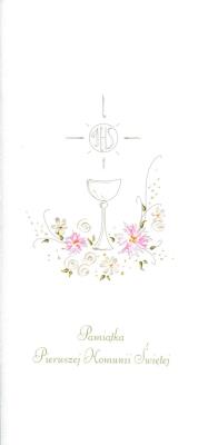 Opakowanie Karnet Komunia Kielich różowy MAK