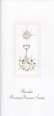 Opakowanie Karnet Komunia Kielich srebrny MAK