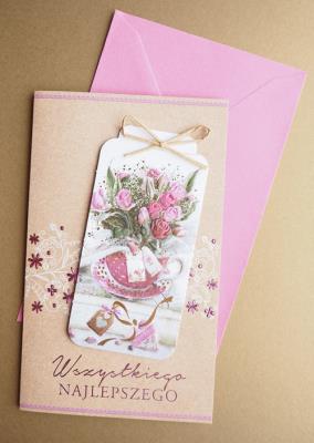 Opakowanie Karnet życzenia + zakładka do książki + koperta