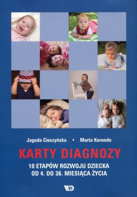 Karty Diagnozy 10 etapów rozw dziecka 4-36 mca. Autor: Cieszyńska Jagoda, Korendo Marta. SmakLiter.pl Okładka książki Karty Diagnozy 10 etapów rozw dziecka 4-36 mca