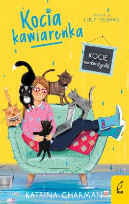 Kocia kawiarenka T.3 Kocie walentynki. Autor: Katrina Charman, Barbara Górecka. SmakLiter.pl Okładka książki Kocia kawiarenka T.3 Kocie walentynki
