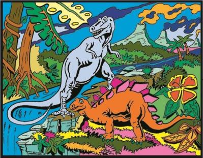 Opakowanie Kolorowanka Welwetowa 47x35 2 Dinozaury
