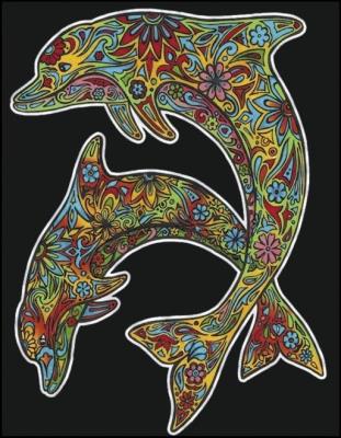 Opakowanie Kolorowanka Welwetowa 47x35 Delfiny