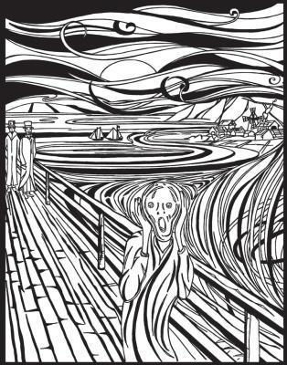 Opakowanie Kolorowanka Welwetowa 47x35 Munch Krzyk