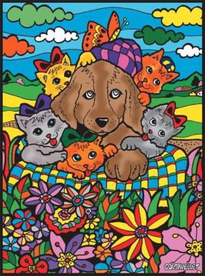 Opakowanie Kolorowanka Welwetowa 47x35 Pies i Kotki