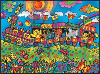 Opakowanie Kolorowanka Welwetowa 47x35 Pociąg