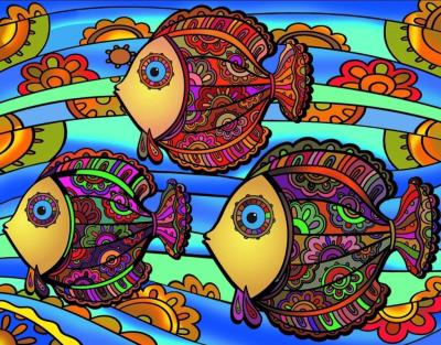 Opakowanie Kolorowanka Welwetowa 47x35 Rybki