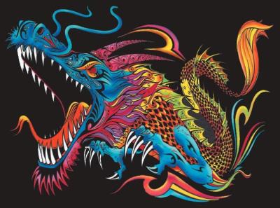 Opakowanie Kolorowanka Welwetowa 47x35 Smok