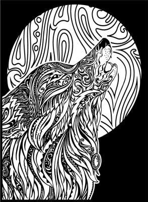 Opakowanie Kolorowanka Welwetowa 47x35 Wycie Wilka