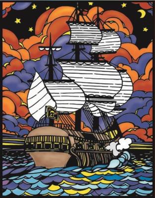 Opakowanie Kolorowanka Welwetowa 47x35 Żaglowiec