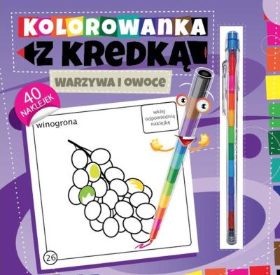 Okładka książki Kolorowanka z kredką - Warzywa i owoce