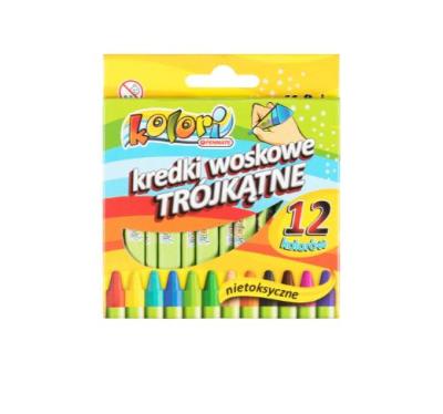 Opakowanie Kredki woskowe trójkątne 12 kolorów PENMATE