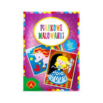 MALOWANKA PIASKOWA KSIĘŻNICZKA JEDNOROŻEC 2095. Wydawca: ALEXANDER GRY. SmakLiter.pl Opakowanie MALOWANKA PIASKOWA KSIĘŻNICZKA JEDNOROŻEC 2095