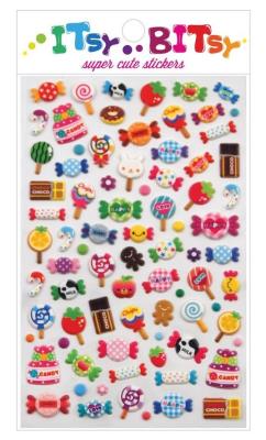 Mini naklejki Itsy bitsy Cukierki. Wydawca: Kolorowe Baloniki. SmakLiter.pl Opakowanie Mini naklejki Itsy bitsy Cukierki