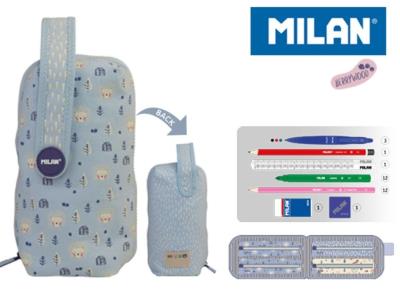 Opakowanie Multipiórnik MILAN owalny z 4 piórnikami BERRYWOOD niebieski