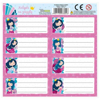 Opakowanie Nalepki na zeszyt syrenka (50szt) DERFORM