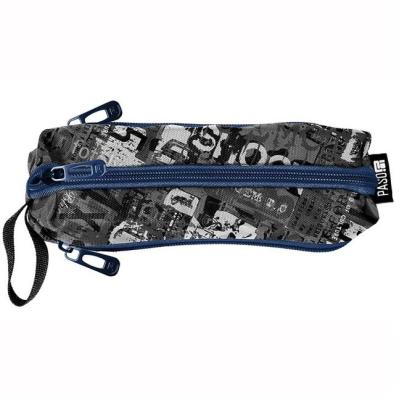 Opakowanie Piórnik trzykomorowy granatowo-szary