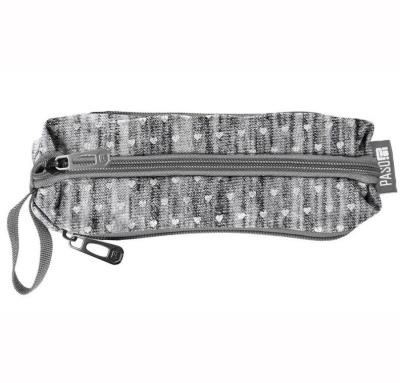 Opakowanie Piórnik trzykomorowy w serca szary