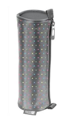 Opakowanie Piórnik tuba szary w kropki
