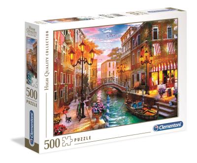 Puzzle 500 Zachód słońca nad Wenecją. Wydawca: Clementoni. SmakLiter.pl Opakowanie Puzzle 500 Zachód słońca nad Wenecją