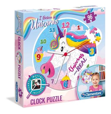 Opakowanie Puzzle 96 Zegar I Belive in Unicorns