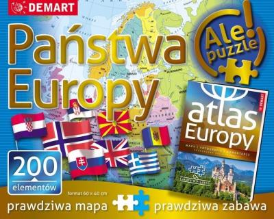 Okładka książki Puzzle: Państwa Europy + atlas