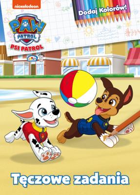 Okładka książki TĘCZOWE ZADANIA PSI PATROL DODAJ KOLORÓW
