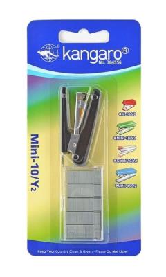 Zszywacz kangaro mini-10/Y2 10 kart czarny. Wydawca: Kangaro. SmakLiter.pl Opakowanie Zszywacz kangaro mini-10/Y2 10 kart czarny