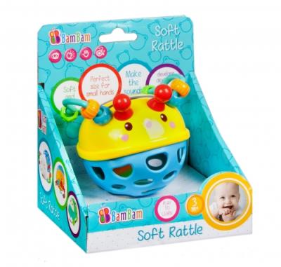 Bam bam miękka grzechotka Robaczek. Wydawca: BamBam. SmakLiter.pl Opakowanie Bam bam miękka grzechotka Robaczek