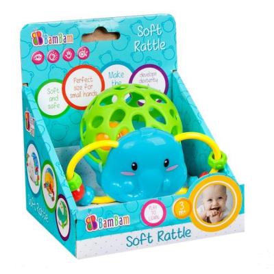 Bam bam Miękka grzechotka Słoń. Wydawca: BamBam. SmakLiter.pl Opakowanie Bam bam Miękka grzechotka Słoń