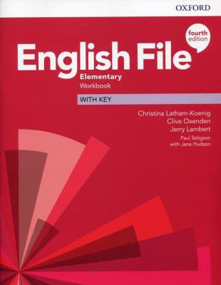 English File 4E Elementary WB + key OXFORD. Autor: Clive Oxenden; Christina Latham-Koenig. SmakLiter.pl Okładka książki English File 4E Elementary WB + key OXFORD