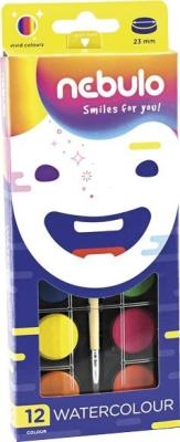 Opakowanie Farby akwarelowe 12 kolorów NEBULO