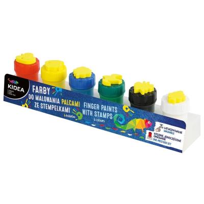Opakowanie Farby do malowania palcami ze stemplami 6szt KIDEA