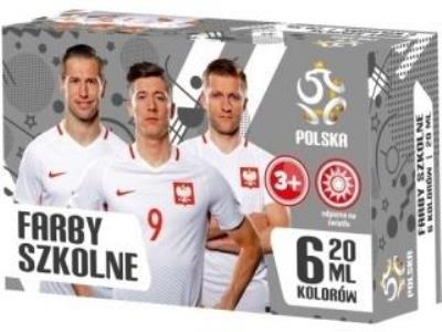 Opakowanie Farby szkolne 6 kolorów PZPN 2 ASTRA