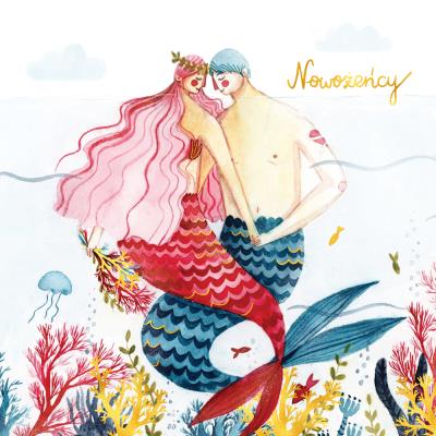 Opakowanie Karnet 155x155 Ślub - Syreny