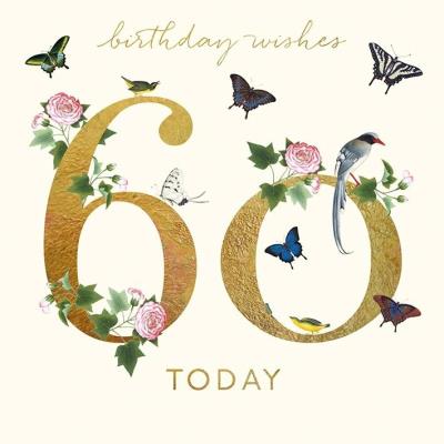 Opakowanie Karnet kwadrat z kopertą Urodziny 60